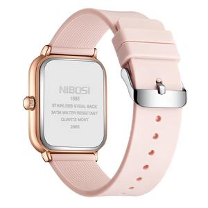 Drioshipping, relojes de cuarzo personalizables para mujer, esfera cuadrada, banda de silicona, reloj de pulsera con logotipo de aleación de diseño Simple de lujo - Product Image 6