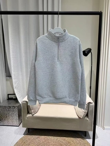 定制高品质法式毛圈布立领毛衣 Jack 超大号套头连帽衫 运动衫 1/4 拉链 Ropa Aloe - Product Image 4