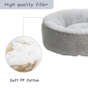 Warm <b>Plush</b> Waterproof Oxford Fabric Sustainable Donut Dog Bed Cave Solid Classic Removable Washable All Seasons Carton - Product Image 3