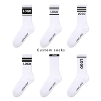 Chaussettes Crew à logo brodé de créateur Chaussettes de sport 100% coton personnalisées pour hommes Mode OEM Service