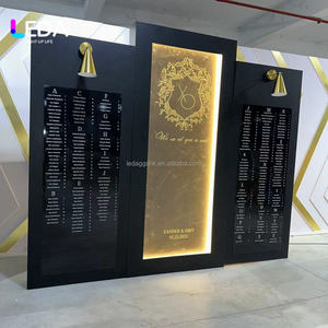 Arco de Boda de Acrílico Negro Simple con Espejo, Nuevo de LEDA, con Lista de Nombres, Plan de Asientos y Letrero de Bienvenida para Decoración de Eventos - Product Image 6