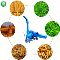 Broyeur de fourrage diesel/électrique économique, capacité 3 tonnes/h, construction en acier, granulométrie des granulés 2-4 mm, usage domestique, hacheuse d'ensilage