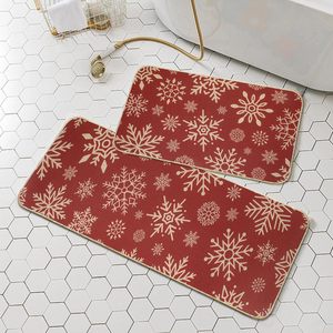 Set di <span class=keywords><strong>Tappeti</strong></span> Natalizi <span class=keywords><strong>Rossi</strong></span> per <span class=keywords><strong>Cucina</strong></span>, Decorativi con Retro in TPR, Zerbino per Pavimento - Product Image 3