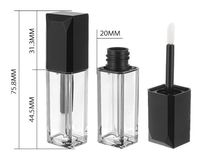 Tube de brillant à lèvres carré en plastique moulé par injection, avec bouchon à vis anti-déversement, sérigraphié, personnalisable, emballage ABS 3,5 ml