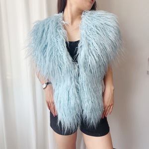 <span class=keywords><strong>Gilet</strong></span> <span class=keywords><strong>long</strong></span> en fausse fourrure mongole au design classique personnalisé pour femme, style streetwear hiver, motif uni, vêtement d'extérieur tendance pour femme - Product Image 4