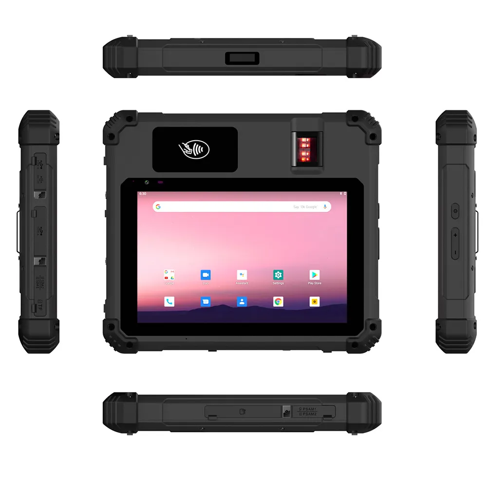 타블렛 안드로이드 4g Lte 4gb 램 생체 인식 지문 바코드 스캐너 방수 견고한 안드로이드 태블릿 PC RFID 리더기