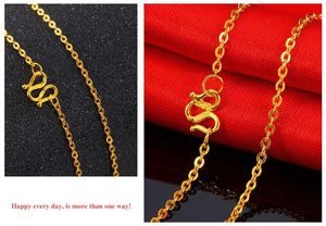 Collar de Oro Amarillo Puro de 24K con Cadena en Forma de O y Clip, Joyería Brillante Personalizada - Product Image 5