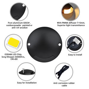 Lámpara LED Subterránea para Exteriores, Personalizada, IP67, Ultrafina, para Jardín, Escalones, Paisajismo, de Aluminio, Empotrada en el Suelo - Product Image 4