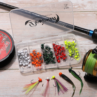 Têtes de jig à boule pour montage de mouches, petits hameçons de pêche à la mouche de haute qualité, kit de fabrication de leurres DIY, queues souples imprimées, pour pêche en eau salée et poisson-chat