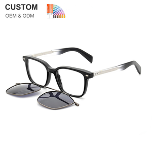 Gafas de sol magnéticas con doble puente de Everglint Optical Designers, gafas de sol cuadradas de acetato con clip metálico. - Product Image 2