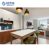 Ensemble de chambre d'hôtel Staybridge Suites en bois de chêne moderne MDF, lit king-size personnalisé, literie en cuir écologique réglable, 3-5 étoiles