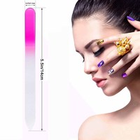 Lime à ongles en verre colorée logo costume au prix de gros lime à ongles en verre cristal