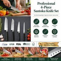 Couteau à sushi professionnel en acier inoxydable, très vendu, couteau japonais Santoku, ensemble de couteaux à découper avec manche en PP