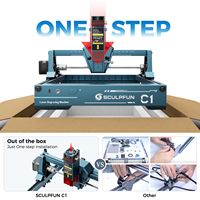 Grabador Láser SCULPFUN C1 de 3W, Cortador y Grabador Láser Portátil, Máquina Láser CNC Pequeña para Madera y Hojas