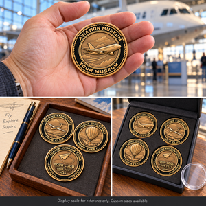 Pièces de monnaie commémoratives personnalisées pour musées d'aviation, souvenirs en relief d'avions, de planeurs et de montgolfières, cadeaux OEM ODM - Product Image 2