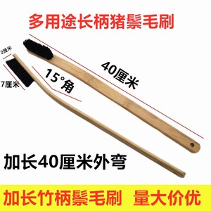 Bamboo Handle Bristle <b>Wheel</b> <b>Brush</b> For Car Tire And Engine <b>Cleaning</b> Multi Functional Crevice Tool - Product Image 5
