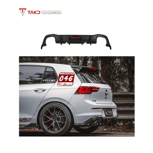 100% fibre de carbone sèche TAKD diffuseur de pare-chocs arrière lèvre développement de données de voiture réelle pour Volkswagen <span class=keywords><strong>VW</strong></span> Golf 8 GTI 2021-UP nouvel état - Product Image 1