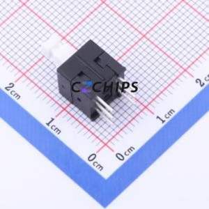 PB-22E86-3.3 Push Button Switch Through hole Component (THT),8.5x8.5mm Switch Self-Locking Rectangle Plunger 500mA 30V - Product Image 2