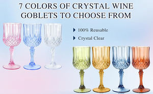 Gobelets en plastique de style vintage en cristal de 7 oz, verres à vin en plastique pour réception de <span class=keywords><strong>mariage</strong></span>, grand événement, fournitures de fête - Product Image 5