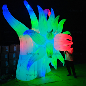 บอลลูนโฆษณาเป่าลมรูปดาวพร้อมไฟ LED สำหรับตกแต่งงานปาร์ตี้ ไนท์คลับ ลายดอกไม้ - Product Image 1