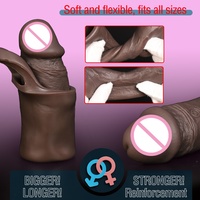 Manchon pénien en silicone pour hommes, pour épaissir et agrandir, 100% étanche, doux, ouvert, sensation de peau réelle LM-CT608-4