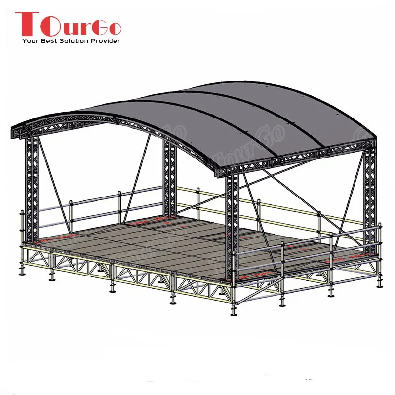 TourGo Aluminum Curved Stage Roof Truss System for Events