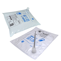 Sac de transport liquide transparent personnalisé de 10 L avec tube en silicone blanc pour l'emballage alimentaire liquide, sac BIB