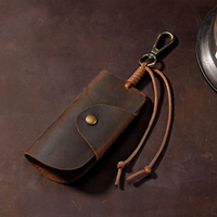 Porte-clés en cuir véritable rétro en gros, personnalisé, pour moto, mini, simple, avec impression UV, pour sac