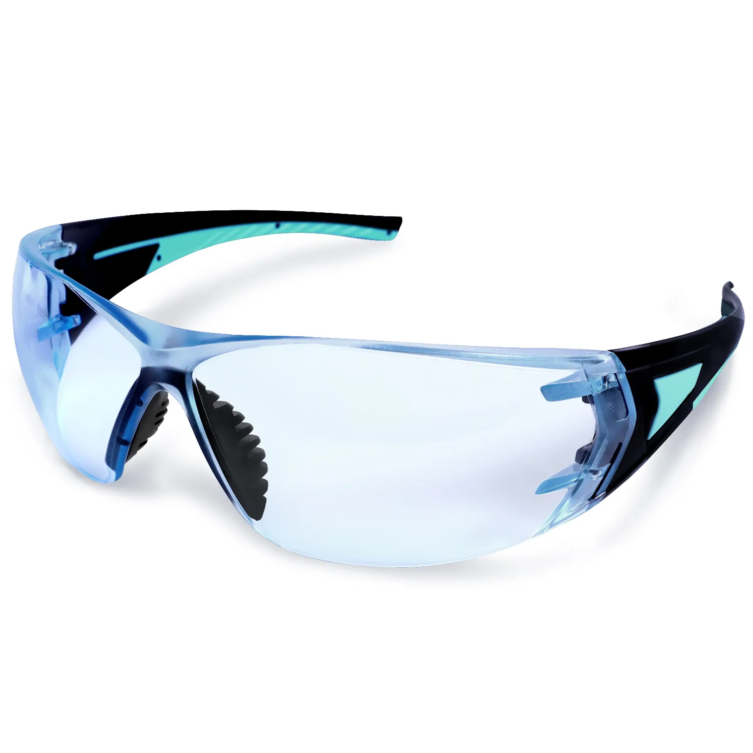 نظارات أمان من منافساة مخصصة باللونين الأزرق والأخضر مضادة للضباب وعدسات مضادة للرياح والغبار والماء مع إطار من البولي كربونات