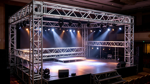 Aluminum Square Spigot Stage Truss, Heavy Duty 4 Tube <b>Lighting</b> Truss For Outdoor Concert Wedding Curved Roof Stage Frame System - Product Image 5