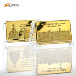 Logo taille personnalisée la bataille de la Somme plaqué or lingot Bar Challenge pièces - Product Image 4