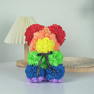 AYOYO 25cm Rose étreignant Ours Simulation <span class=keywords><strong>Fleur</strong></span> En Gros Cadeau Créatif Mousse Poupée Saint Valentin Cadeau - Product Image 1