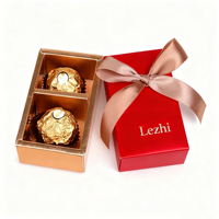 Boîte d'emballage de chocolat Mini boîte-cadeau de chocolat recyclé 2 Grain papier personnalisé petite boîte de bonbons de luxe douce Saint Valentin
