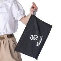 Sac de rangement à cliquet personnalisé OEM en polyester Oxford noir résistant à l'eau avec fermeture éclair et accessoires de quincaillerie, avec sangle de transport