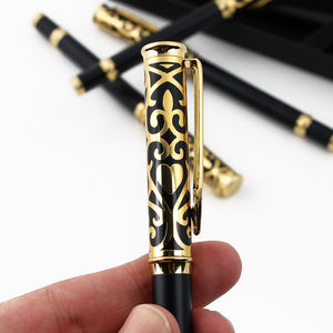 Bolígrafo de Gel Clásico de Lujo Picasso con Diseño de Metal Negro y Chapado en Oro para Oficina y Negocios - Product Image 5