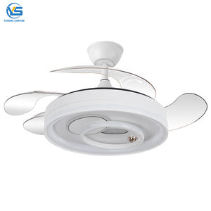 Lustre de plafond à moteur CC à marque privée, lumière rétractable, télécommande, design moderne, ventilateur de lustre moderne à 3 vitesses - Product Image 1