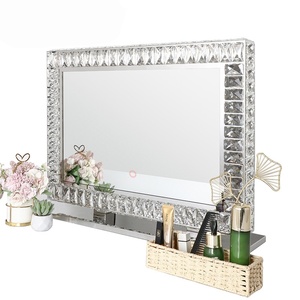 Miroir de table en cristal scintillant, miroir de maquillage éclairé par LED pour la décoration de la chambre et du maquillage - Product Image 2