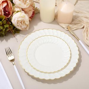 6inch 9inch Premium Hard Plastic White <strong>Disposable</strong> <strong>Plates</strong> for Wedding and Party - Product Image 3