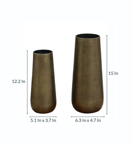 Jarrón de aluminio creativo de lujo con diseño de cristal de latón, florero de Metal, cubo, maceta, contenedor, boda, hogar, sala de estar, jardinería - Product Image 3