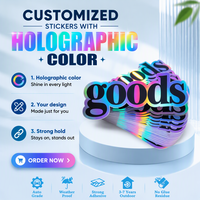 Autocollants holographiques 3D résistants à l'eau et aux UV, découpés à la forme, logo personnalisé, autocollants holographiques