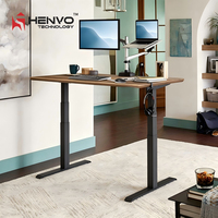 Bureau debout électrique commercial contemporain en acier à double moteur, 3 niveaux, anti-collision, réglable en hauteur avec mémoire, extensible