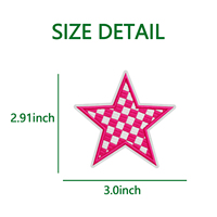 Conception personnalisée Pentagramme Broderie à repasser sur bord pailleté Broderie à carreaux Motif étoile imprimé léopard Écusson d'éclairage
