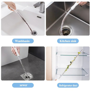 Cepillo para desatascar tuberías, limpiador largo para desagües de ducha y bañera, atrapapelos para limpiar tuberías de alcantarillado, productos de baño para el hogar - Product Image 5
