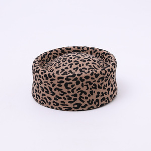 Sombrero de Fieltro de Lana con Estampado de Leopardo Retro Vintage, Boina Estilo Francés para <span class=keywords><strong>Mujer</strong></span>, Gorra de Artista, Gorro de <span class=keywords><strong>Invierno</strong></span> Cálido y Moderno para Chicas - Product Image 1