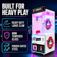 Máquina de garras comercial de tamaño completo con grúa de garras grande y resistente para centro de juegos interior