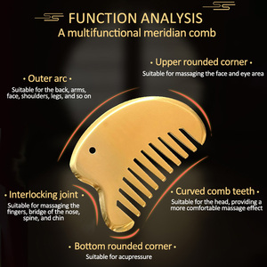 مشط تدليك نحاسي قابل للتخصيص Gua Sha Meridian علاج نقاط الوخز في فروة الرأس والجسم بالكامل - Product Image 2