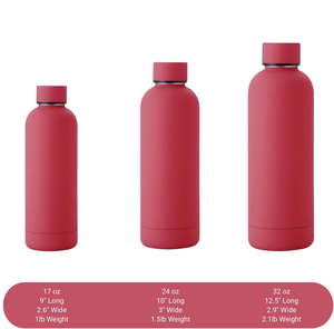 Gobelet isotherme moderne en acier inoxydable à col étroit, avec logo personnalisé, bouteille d'eau isolée sous vide - Product Image 3