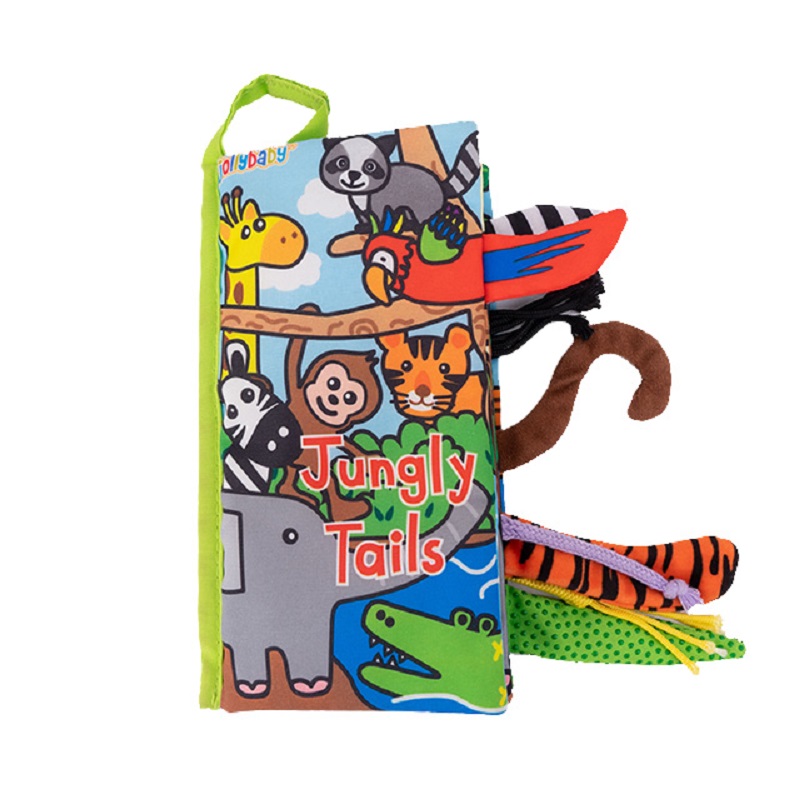 Early Education Interactive Fabric Animals Tails Baby Cloth Books, Activity Crinkle Books, Cloth Book