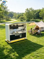 Station de cuisine extérieure personnalisable en usine, avec armoire modulaire, évier et rangement, pod BBQ professionnel pré-assemblé