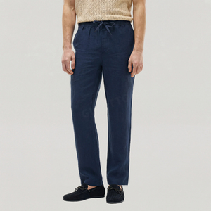 Pantalones de Lino Ligeros Personalizados al por Mayor, Pantalones de Lino Transpirables de Verano con Logotipo Personalizado para Hombre - Product Image 4